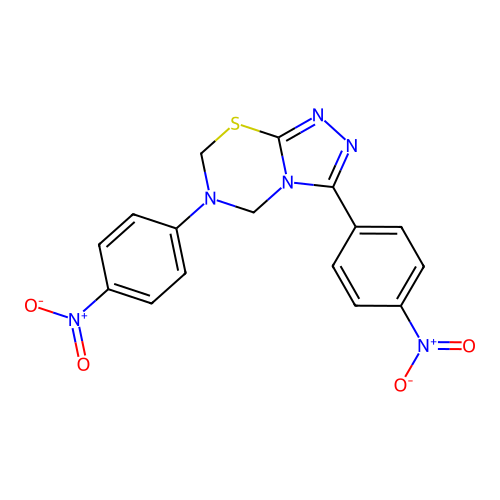 3,6-Bis(4-nitrophenyl)-5,7-dihydro-[1,2,4]triazolo[3,4-b][1,3,5]thiadiazine structure