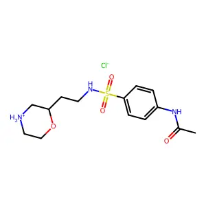 Acetanilide, 4'-((2-morpholinoethyl)sulfamoyl)-, hydrochloride structure