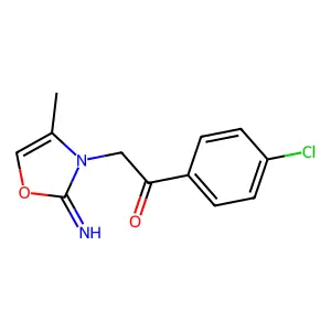 1-(4-chlorophenyl)-2-[2-imino-4-methyl-1,3-oxazol-3(2H)-yl]-1-ethanone structure