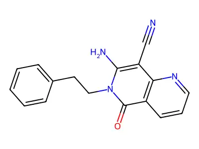 7-Amino-5-oxo-6-phenethyl-5,6-dihydro[1,6]naphthyridine-8-carbonitrile structure