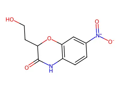 2-(2-hydroxyethyl)-7-nitro-4H-1,4-benzoxazin-3-one structure