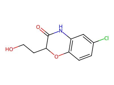 6-chloro-2-(2-hydroxyethyl)-2H-1,4-benzoxazin-3(4H)-one structure