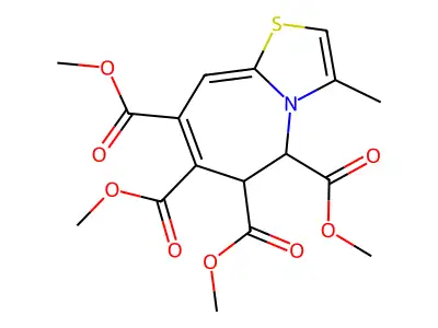 tetramethyl 3-methyl-5,6-dihydro-[1,3]thiazolo[3,2-a]azepine-5,6,7,8-tetracarboxylate structure