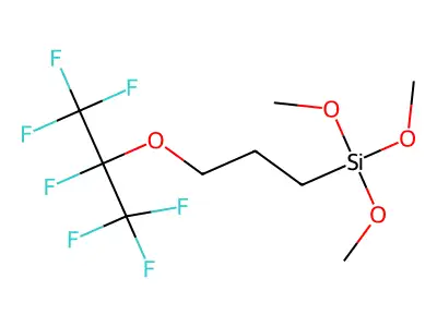 3-(Heptafluoroisopropoxy)propyltrimethoxysilane structure