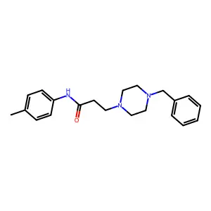 3-(4-benzylpiperazin-1-yl)-N-(4-methylphenyl)propanamide structure