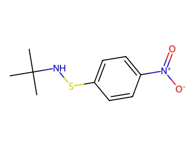 Benzenesulfenamide, N-(1,1-dimethylethyl)-4-nitro- structure