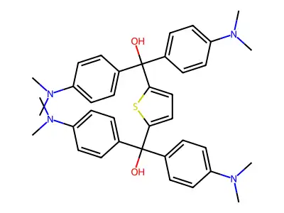 (5-{Bis[4-(dimethylamino)phenyl](hydroxy)methyl}thiophen-2-yl)bis[4-(dimethylamino)phenyl]methanol structure