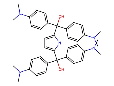 (1-methyl-1H-pyrrole-2,5-diyl)bis{bis[4-(dimethylamino)phenyl]methanol} structure