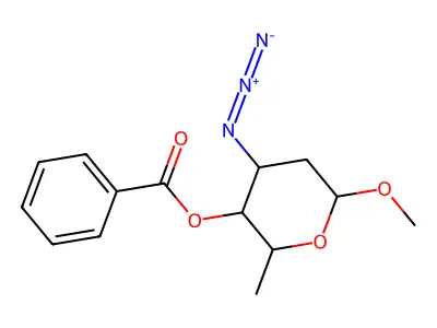 (4-Azido-6-methoxy-2-methyloxan-3-yl) benzoate structure
