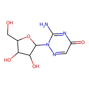 3-Amino-2-[3,4-dihydroxy-5-(hydroxymethyl)oxolan-2-yl]-1,2,4-triazin-5-one structure
