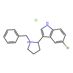 3-(1-Benzylpyrrolidin-2-yl)-5-bromo-1H-indole--hydrogen chloride (1/1) structure