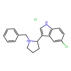 3-(1-Benzylpyrrolidin-2-yl)-5-chloro-1H-indole--hydrogen chloride (1/1) structure
