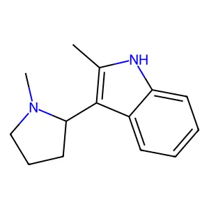 Indole, 2-methyl-3-(1-methyl-2-pyrrolidinyl)- structure