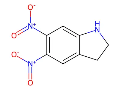 1H-Indole, 2,3-dihydro-5,6-dinitro- structure