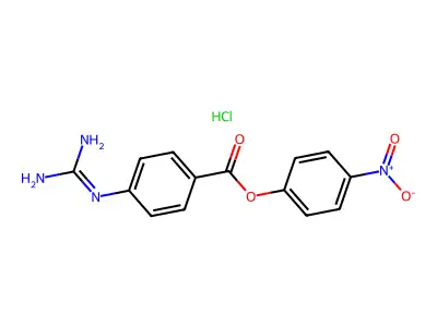 4-Nitrophenyl 4-((aminoiminomethyl)amino)benzoate monohydrochloride structure
