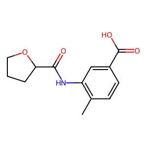 4-methyl-3-[(2S)-oxolane-2-amido]benzoic acid structure