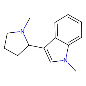 1-Methyl-3-(1-methylpyrrolidin-2-yl)-1H-indole structure