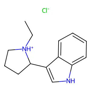3-(1-Ethylpyrrolidin-2-yl)-1H-indole--hydrogen chloride (1/1) structure
