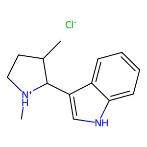 3-(1,3-Dimethylpyrrolidin-2-yl)-1H-indole--hydrogen chloride (1/1) structure