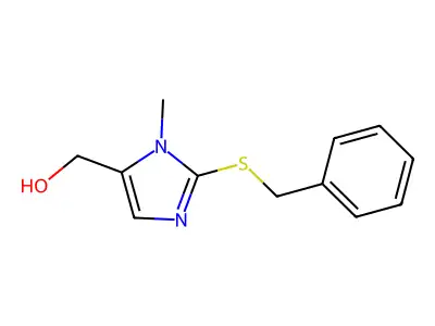 [2-(benzylsulfanyl)-1-methyl-1H-imidazol-5-yl]methanol structure