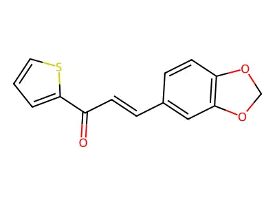 3-(1,3-Benzodioxol-5-yl)-1-(2-thienyl)prop-2-en-1-one structure