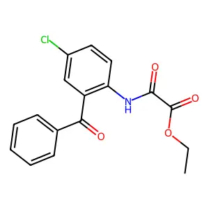 Ethyl 2-(2-benzoyl-4-chloroanilino)-2-oxoacetate structure
