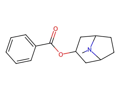8-Azabicyclo(3.2.1)octan-3-ol, 8-methyl-, benzoate (ester), endo- structure