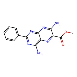 Methyl 4,7-diamino-2-phenylpteridine-6-carboxylate structure