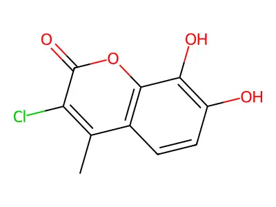 3-chloro-7,8-dihydroxy-4-methyl-2H-chromen-2-one structure