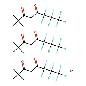 Tris(6,6,7,7,8,8,8-heptafluoro-2,2-dimethyloctane-3,5-dione);lawrencium structure