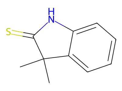 1,3-Dihydro-3,3-dimethyl-2H-indole-2-thione structure