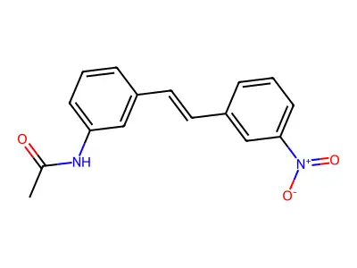 N-[3-[2-(3-nitrophenyl)ethenyl]phenyl]acetamide structure