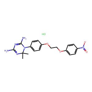 6,6-dimethyl-1-[4-[2-(4-nitrophenoxy)ethoxy]phenyl]-1,3,5-triazine-2,4-diamine structure