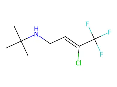 N-tert-butyl-3-chloro-4,4,4-trifluorobut-2-en-1-amine structure