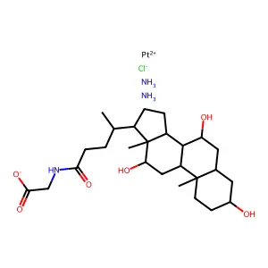 cis-Diamminechlorocholylglycinateplatinum(II) structure