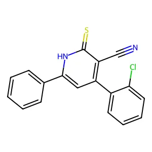 4-(2-Chlorophenyl)-2-mercapto-6-phenylnicotinonitrile structure