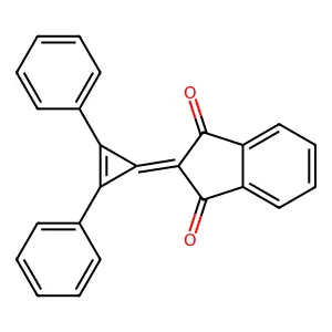 1H-Indene-1,3(2H)-dione, 2-(2,3-diphenyl-2-cyclopropen-1-ylidene)- structure