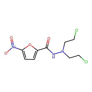 2-Furoic acid, 5-nitro-, 2,2-bis(2-chloroethyl)hydrazide structure
