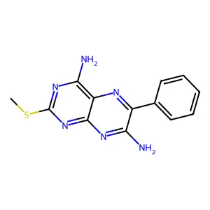 2-(Methylsulfanyl)-6-phenylpteridine-4,7-diamine structure