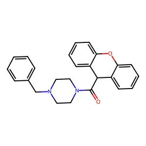 1-benzyl-4-(9H-xanthen-9-ylcarbonyl)piperazine structure
