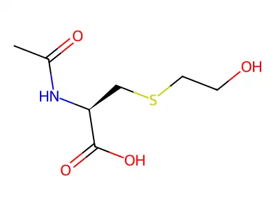 S-(b-hydroxyethyl)-N-acetylcysteine structure