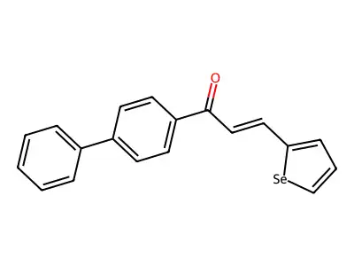 (E)-1-(4-phenylphenyl)-3-selenophen-2-ylprop-2-en-1-one structure