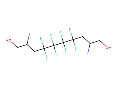 2,9-Diiodo-4,4,5,5,6,6,7,7-octafluorodecane-1,10-diol structure