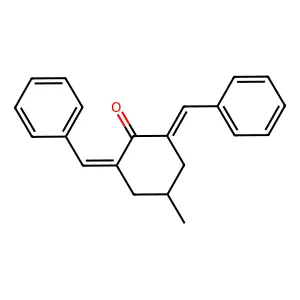 2,6-Dibenzylidene-4-methylcyclohexan-1-one structure