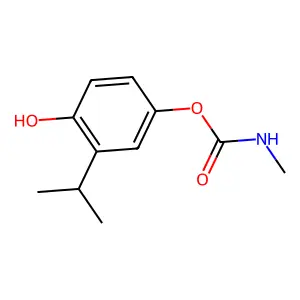 1,4-Benzenediol, 2-(1-methylethyl)-, 4-(N-methylcarbamate) structure