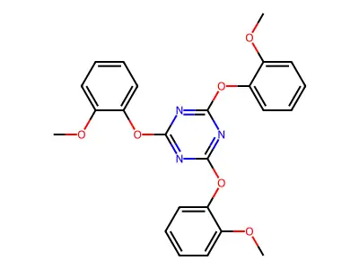 2,4,6-Tris(2-methoxyphenoxy)-1,3,5-triazine structure