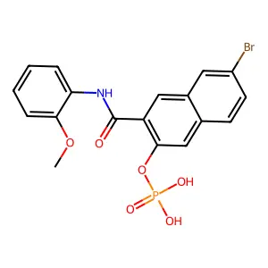 7-Bromo-N-(2-methoxyphenyl)-3-(phosphonooxy)-2-naphthalenecarboxamide structure