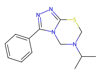 3-Phenyl-6-propan-2-yl-5,7-dihydro-[1,2,4]triazolo[3,4-b][1,3,5]thiadiazine structure