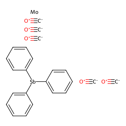 Molybdenum,pentacarbonyl(triphenylstibine)- structure