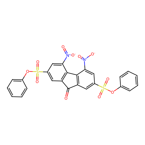 diphenyl 4,5-dinitro-9-oxo-9H-fluorene-2,7-disulfonate structure